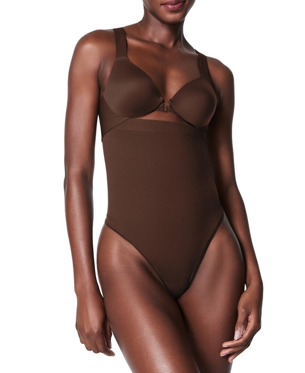 Spanx Seamless High-Waisted Shaping Thong Chestnut Brown Medium